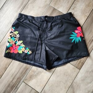 Coco Reef Womens Black Floral Swim Shorts Size XL